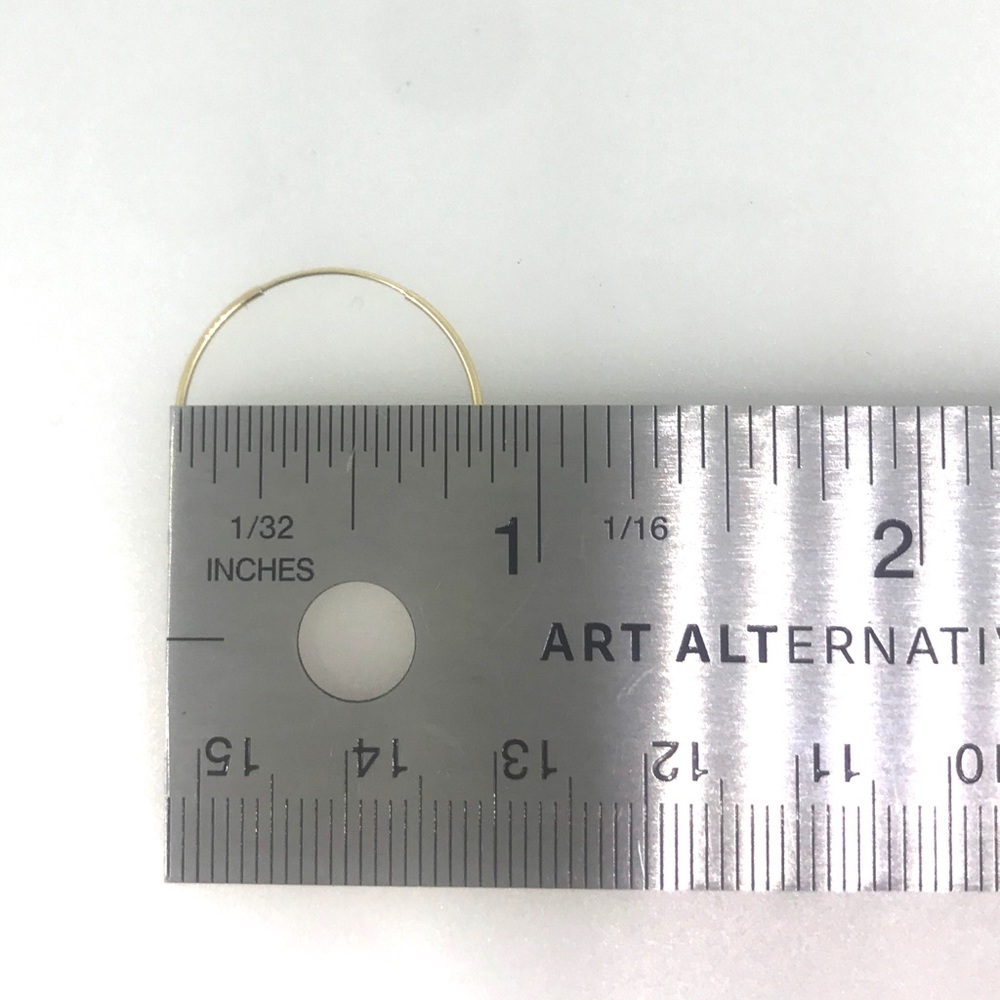 NWT 14 kt YG 12 mm endless hoop earrings - Picture 7 of 7